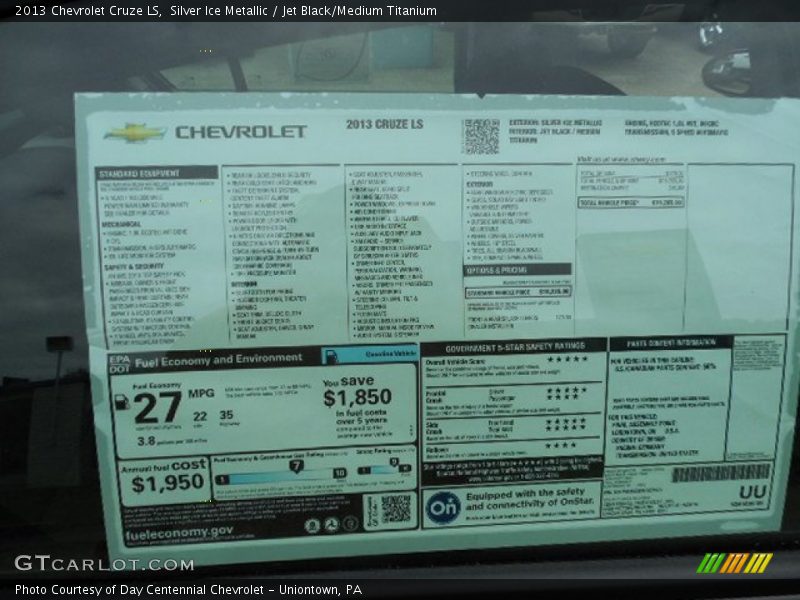 Silver Ice Metallic / Jet Black/Medium Titanium 2013 Chevrolet Cruze LS