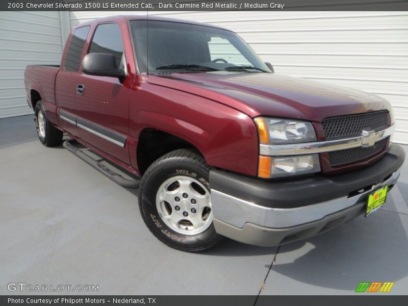 Dark Carmine Red Metallic / Medium Gray 2003 Chevrolet Silverado 1500 LS Extended Cab