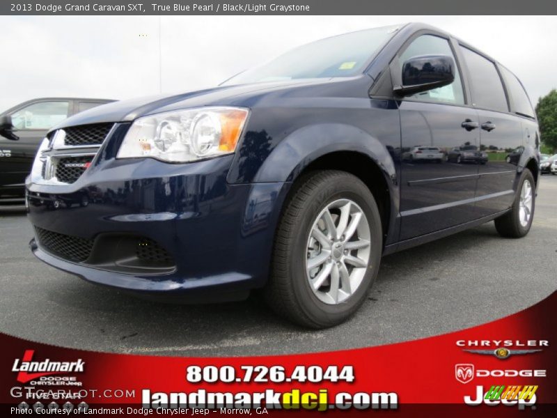 True Blue Pearl / Black/Light Graystone 2013 Dodge Grand Caravan SXT