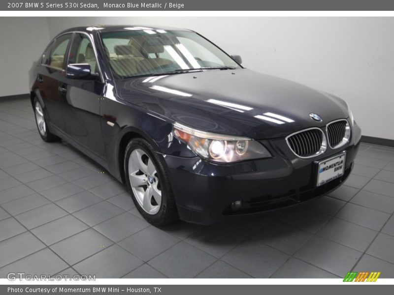 Monaco Blue Metallic / Beige 2007 BMW 5 Series 530i Sedan