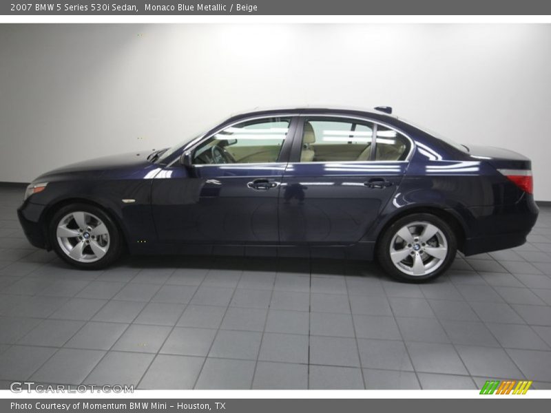 Monaco Blue Metallic / Beige 2007 BMW 5 Series 530i Sedan