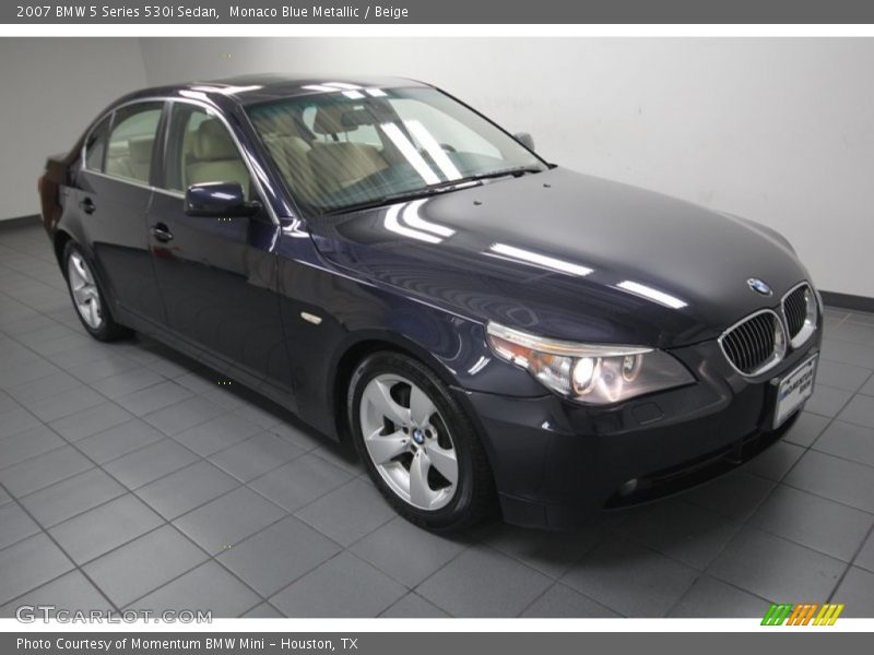 Monaco Blue Metallic / Beige 2007 BMW 5 Series 530i Sedan