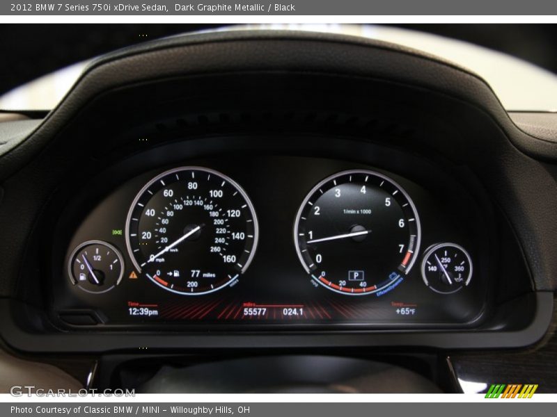 Dark Graphite Metallic / Black 2012 BMW 7 Series 750i xDrive Sedan