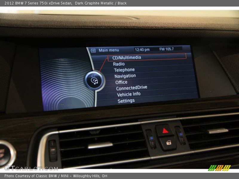 Dark Graphite Metallic / Black 2012 BMW 7 Series 750i xDrive Sedan