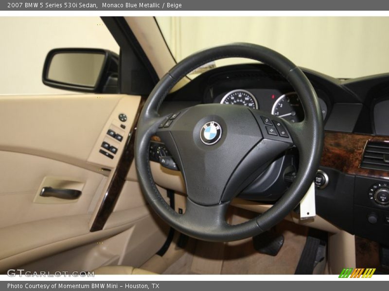 Monaco Blue Metallic / Beige 2007 BMW 5 Series 530i Sedan