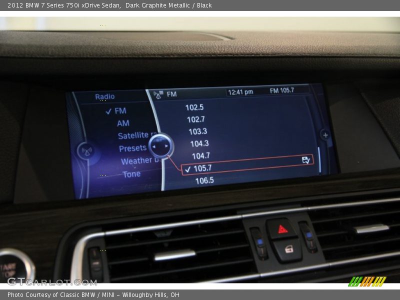 Dark Graphite Metallic / Black 2012 BMW 7 Series 750i xDrive Sedan