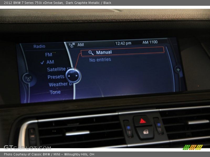 Dark Graphite Metallic / Black 2012 BMW 7 Series 750i xDrive Sedan