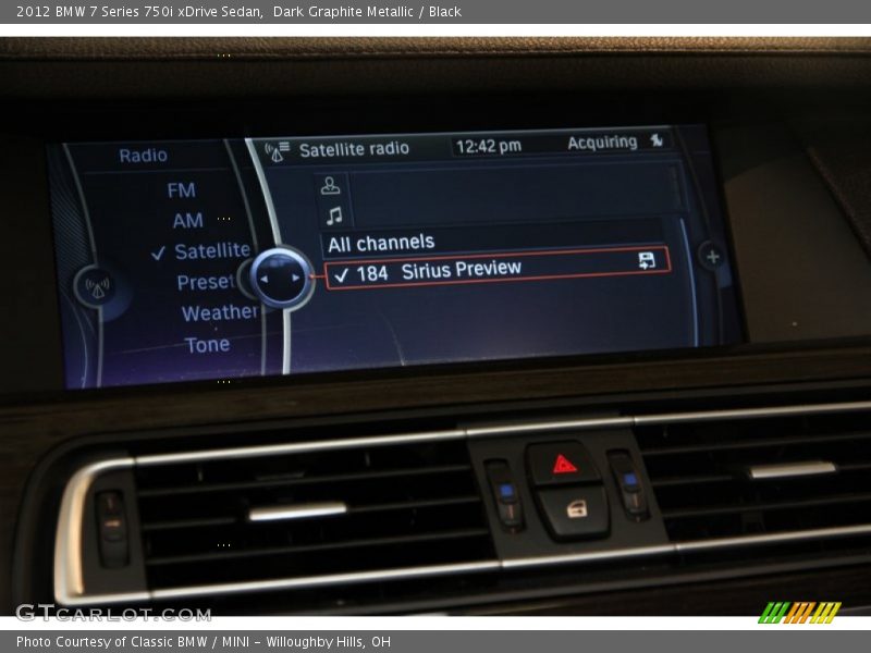 Dark Graphite Metallic / Black 2012 BMW 7 Series 750i xDrive Sedan