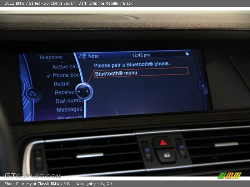 Dark Graphite Metallic / Black 2012 BMW 7 Series 750i xDrive Sedan