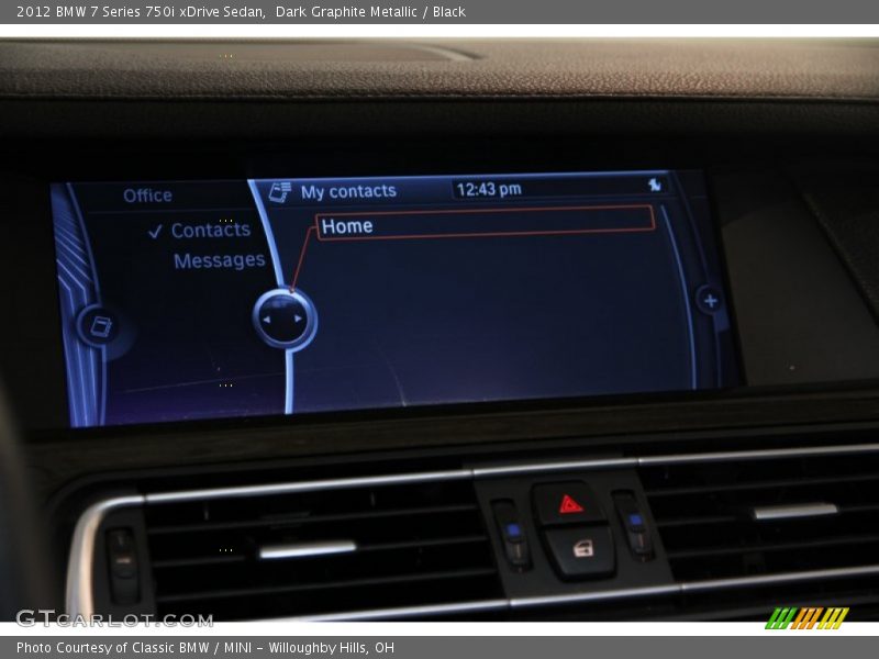 Dark Graphite Metallic / Black 2012 BMW 7 Series 750i xDrive Sedan