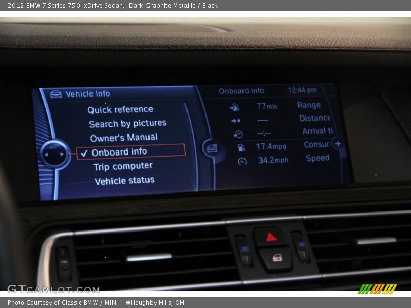 Dark Graphite Metallic / Black 2012 BMW 7 Series 750i xDrive Sedan