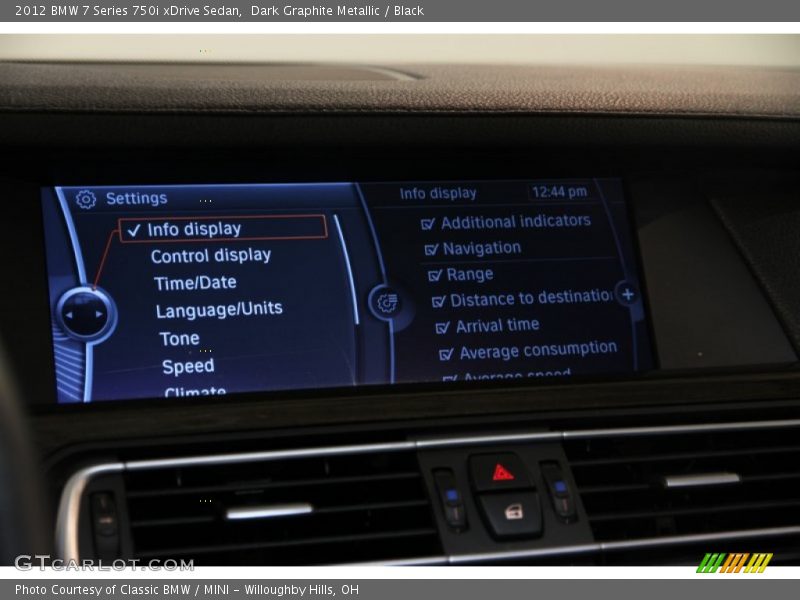 Dark Graphite Metallic / Black 2012 BMW 7 Series 750i xDrive Sedan