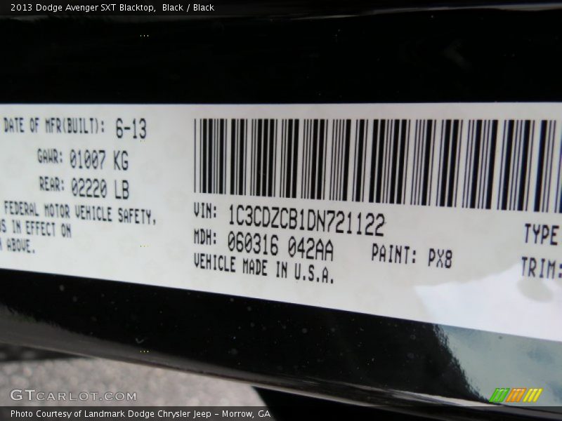 Black / Black 2013 Dodge Avenger SXT Blacktop
