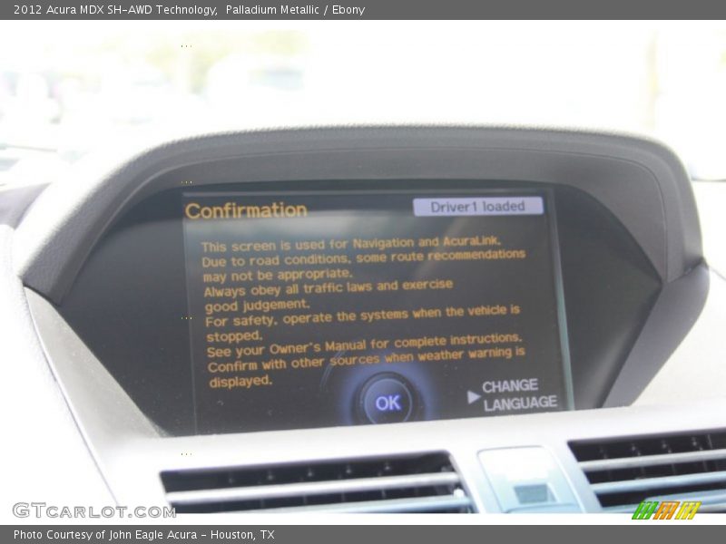 Palladium Metallic / Ebony 2012 Acura MDX SH-AWD Technology