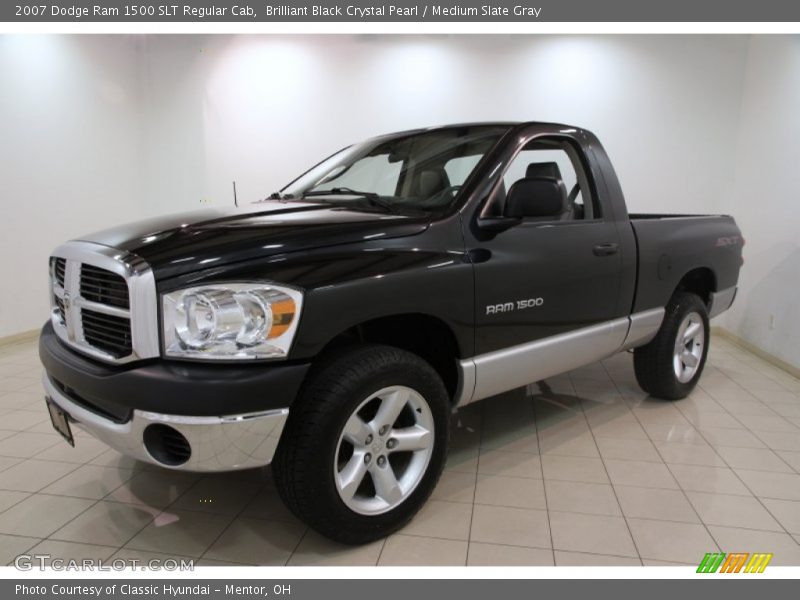 Brilliant Black Crystal Pearl / Medium Slate Gray 2007 Dodge Ram 1500 SLT Regular Cab