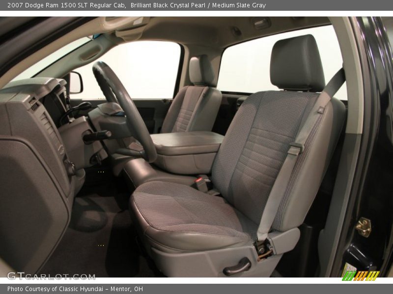 Brilliant Black Crystal Pearl / Medium Slate Gray 2007 Dodge Ram 1500 SLT Regular Cab