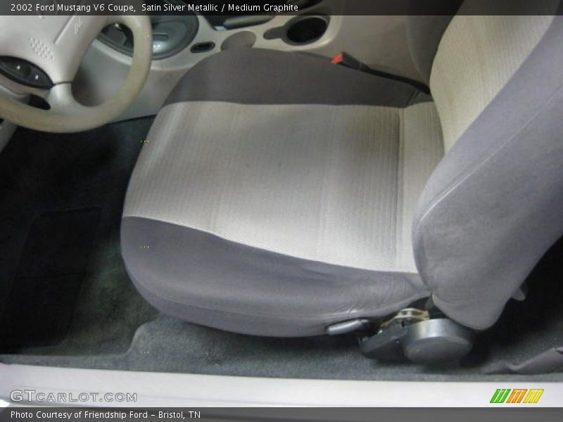 Satin Silver Metallic / Medium Graphite 2002 Ford Mustang V6 Coupe
