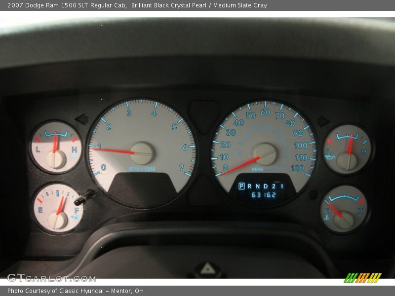 Brilliant Black Crystal Pearl / Medium Slate Gray 2007 Dodge Ram 1500 SLT Regular Cab