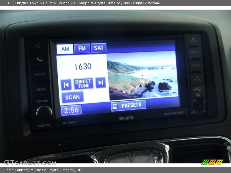 Sapphire Crystal Metallic / Black/Light Graystone 2012 Chrysler Town & Country Touring - L