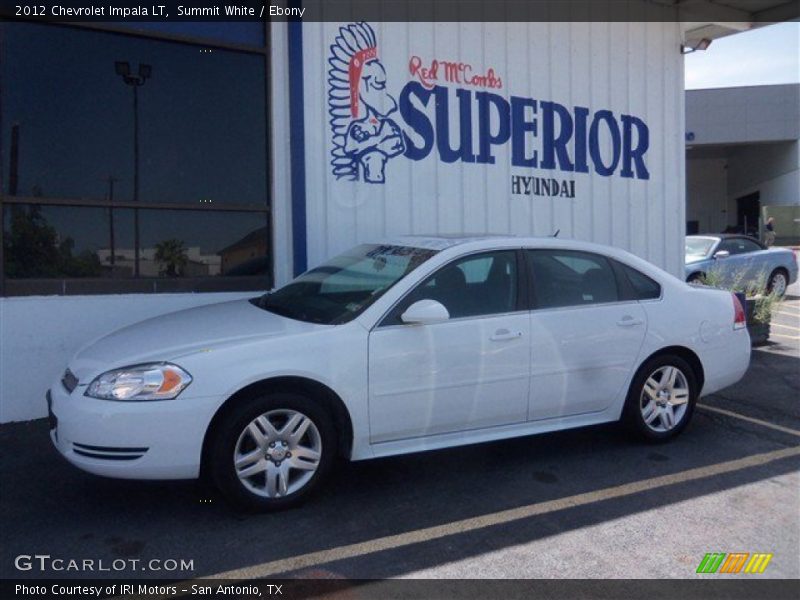 Summit White / Ebony 2012 Chevrolet Impala LT