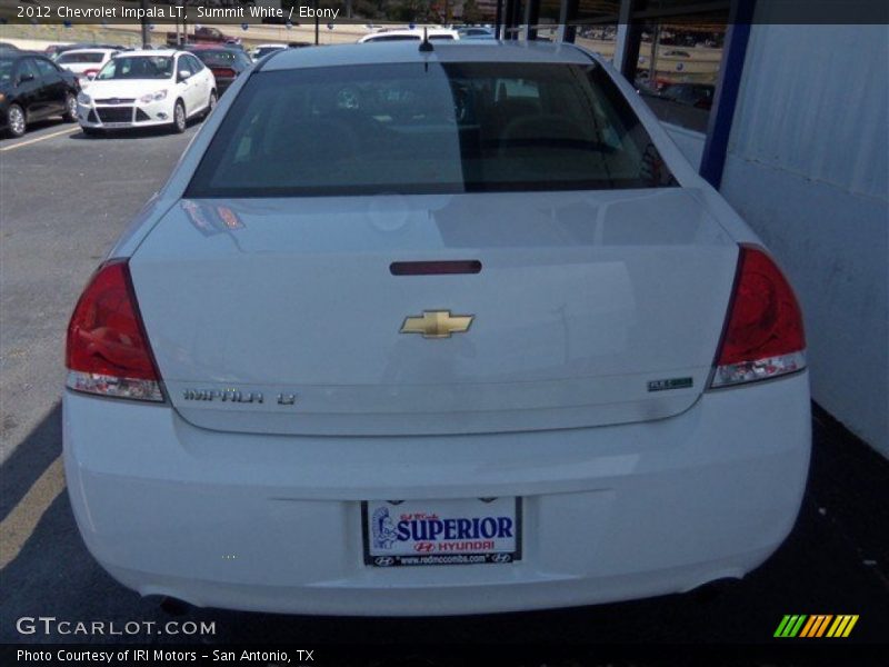 Summit White / Ebony 2012 Chevrolet Impala LT
