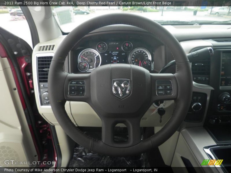 Deep Cherry Red Pearl / Canyon Brown/Light Frost Beige 2013 Ram 2500 Big Horn Crew Cab 4x4