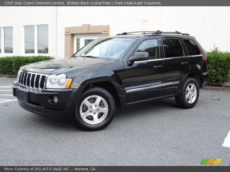 Brilliant Black Crystal Pearl / Dark Khaki/Light Graystone 2005 Jeep Grand Cherokee Limited