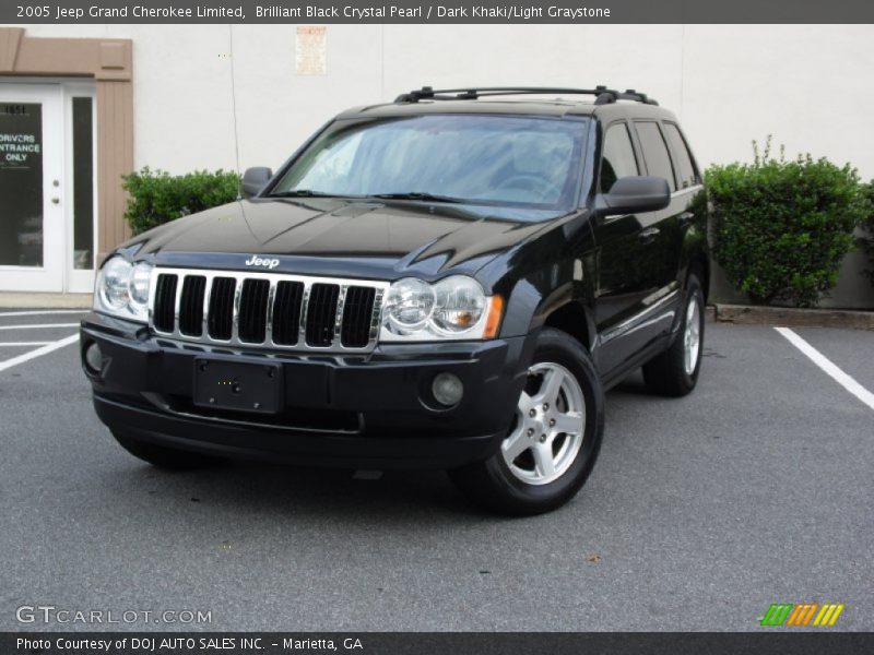 Brilliant Black Crystal Pearl / Dark Khaki/Light Graystone 2005 Jeep Grand Cherokee Limited