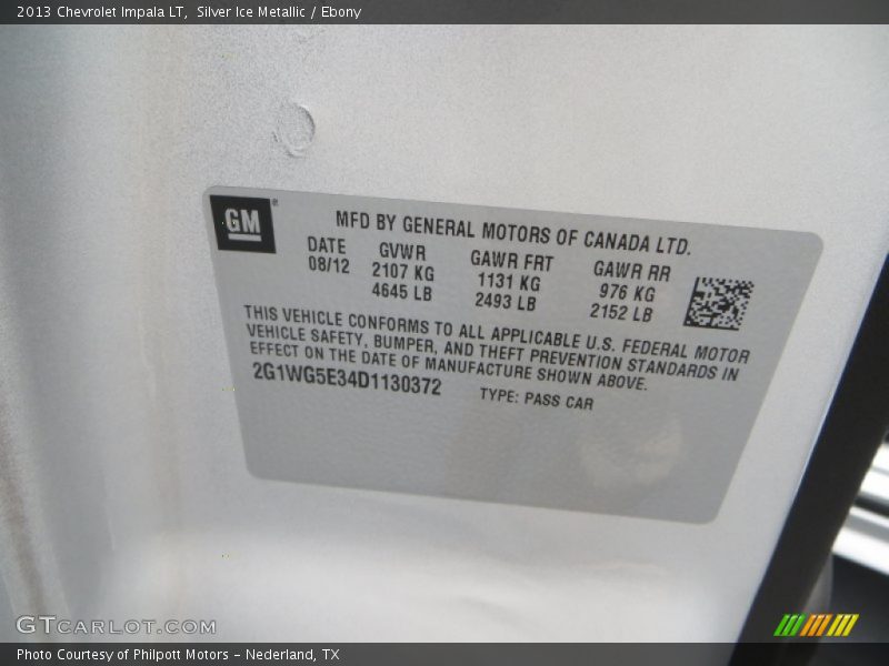 Silver Ice Metallic / Ebony 2013 Chevrolet Impala LT