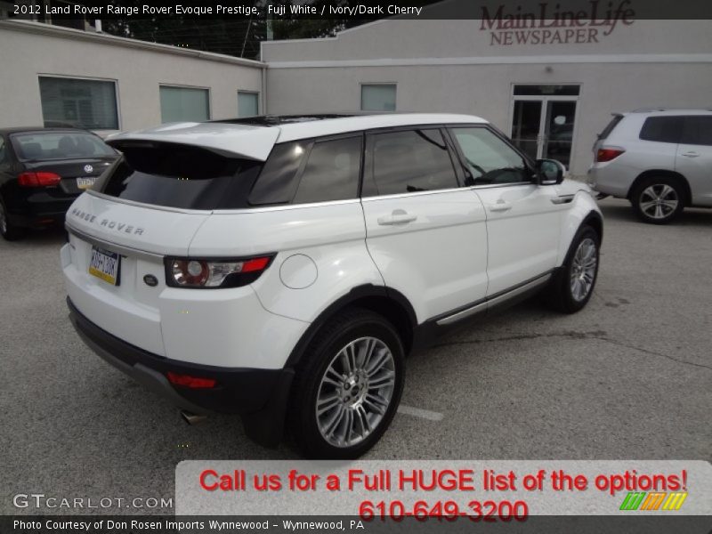 Fuji White / Ivory/Dark Cherry 2012 Land Rover Range Rover Evoque Prestige