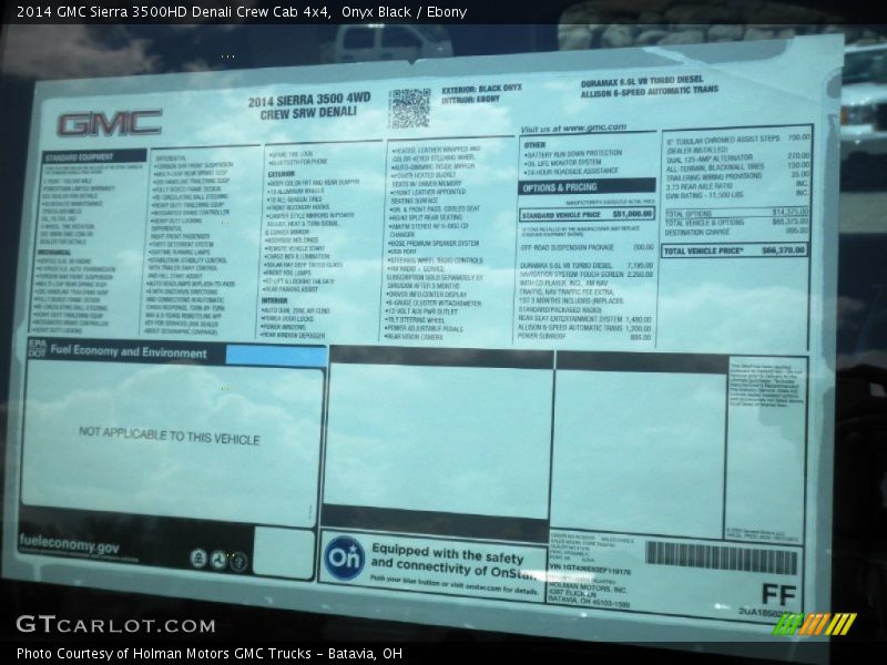  2014 Sierra 3500HD Denali Crew Cab 4x4 Window Sticker