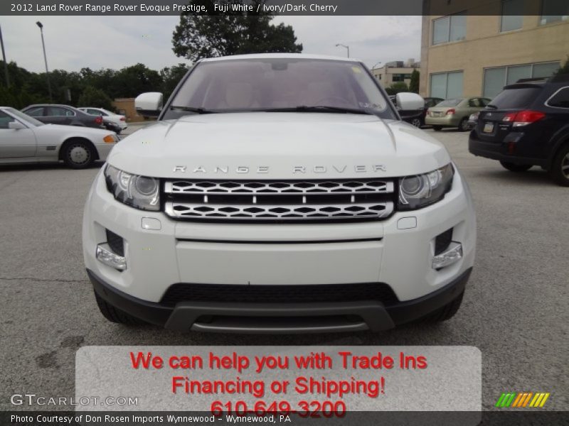 Fuji White / Ivory/Dark Cherry 2012 Land Rover Range Rover Evoque Prestige