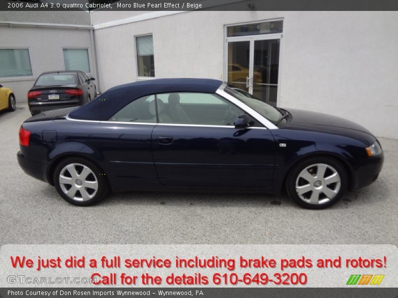 Moro Blue Pearl Effect / Beige 2006 Audi A4 3.0 quattro Cabriolet