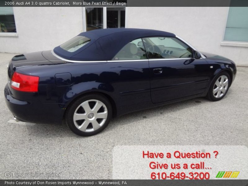 Moro Blue Pearl Effect / Beige 2006 Audi A4 3.0 quattro Cabriolet