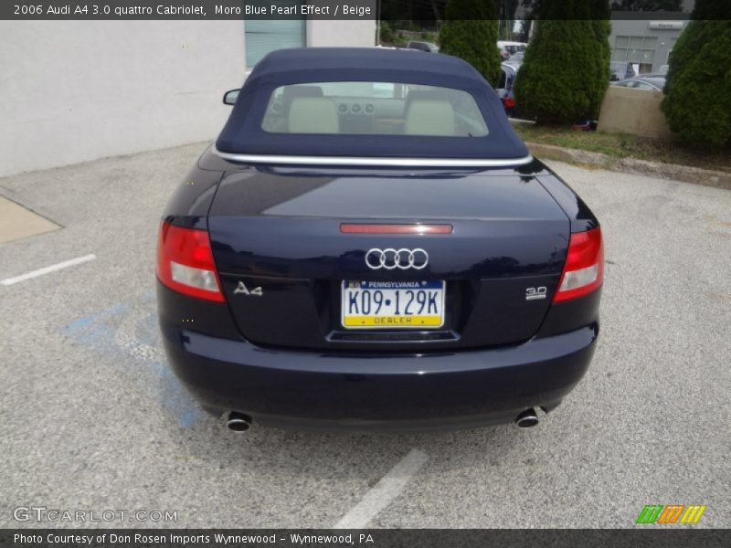 Moro Blue Pearl Effect / Beige 2006 Audi A4 3.0 quattro Cabriolet