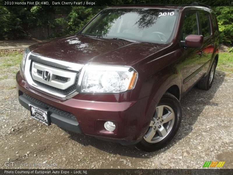 Dark Cherry Pearl / Beige 2010 Honda Pilot EX 4WD