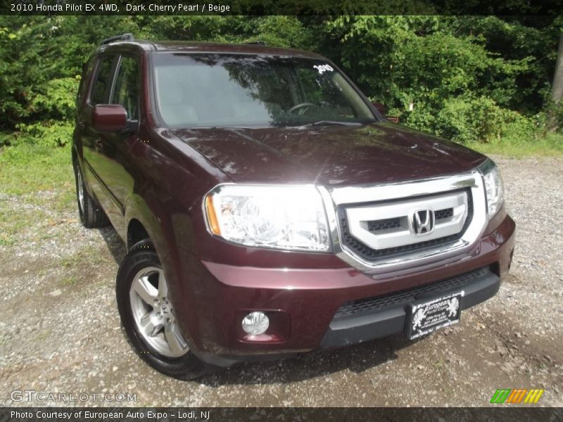 Dark Cherry Pearl / Beige 2010 Honda Pilot EX 4WD