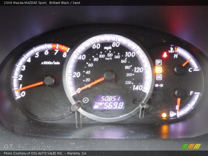  2009 MAZDA5 Sport Sport Gauges