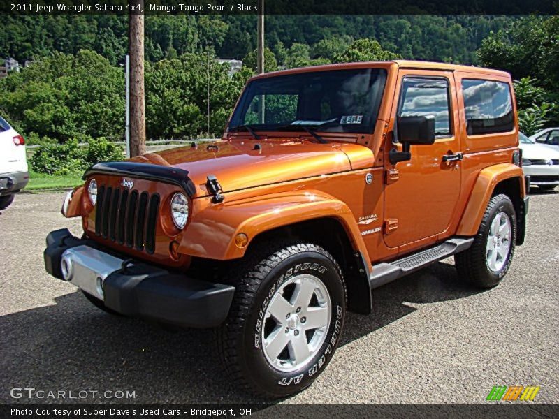 Mango Tango Pearl / Black 2011 Jeep Wrangler Sahara 4x4