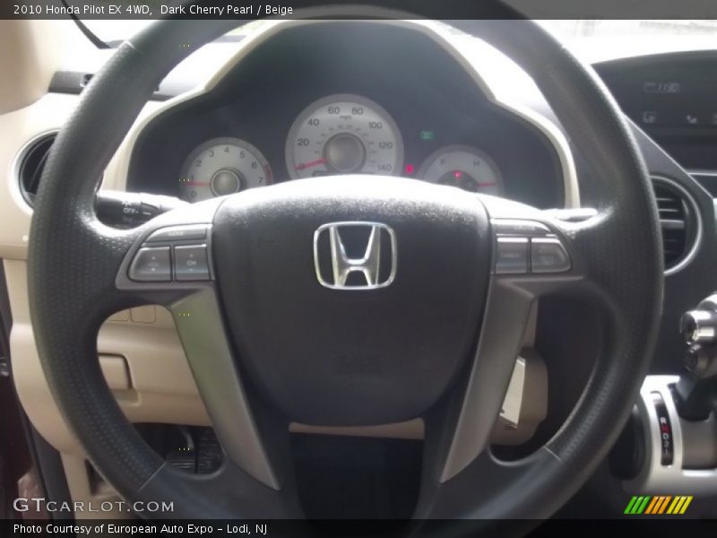 Dark Cherry Pearl / Beige 2010 Honda Pilot EX 4WD