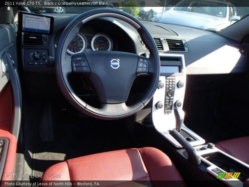 Black / Cranberry Leather/Off Black 2011 Volvo C70 T5