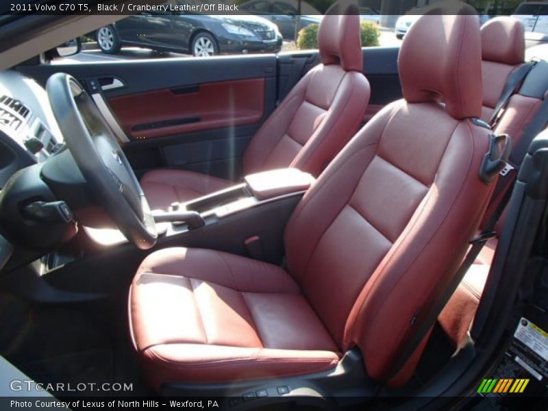 Black / Cranberry Leather/Off Black 2011 Volvo C70 T5
