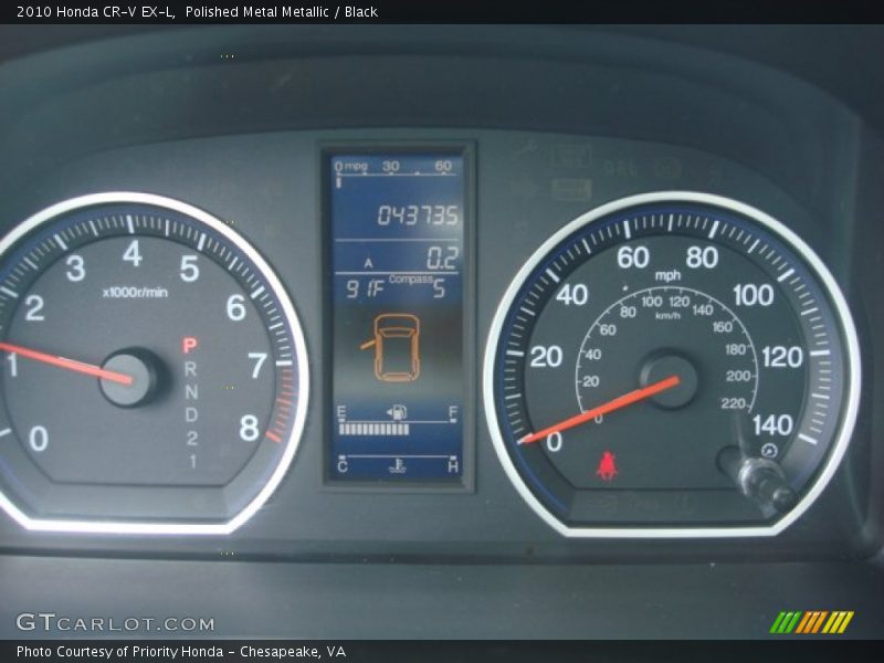 Polished Metal Metallic / Black 2010 Honda CR-V EX-L