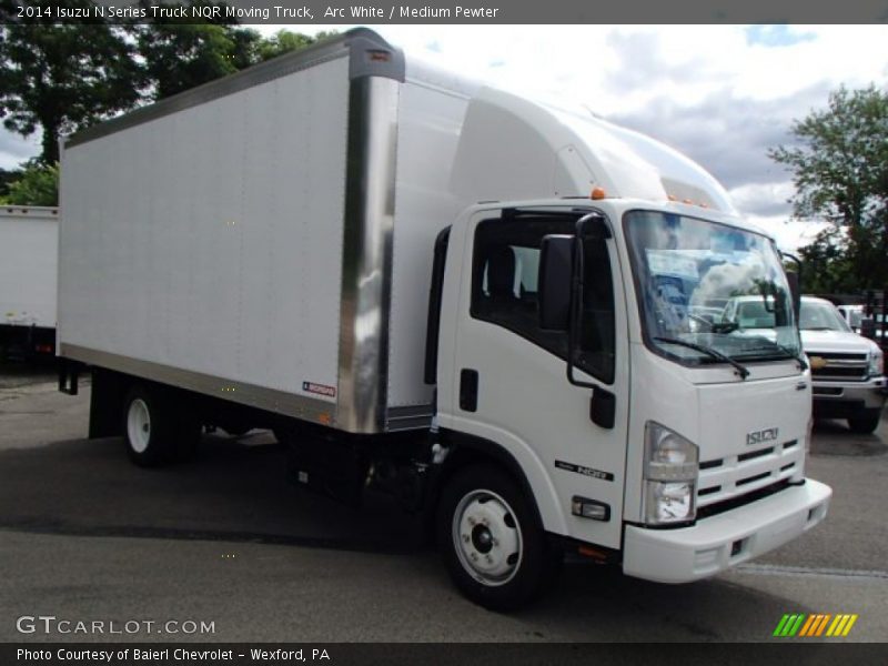 Arc White / Medium Pewter 2014 Isuzu N Series Truck NQR Moving Truck