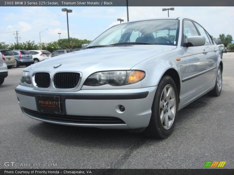Titanium Silver Metallic / Black 2003 BMW 3 Series 325i Sedan