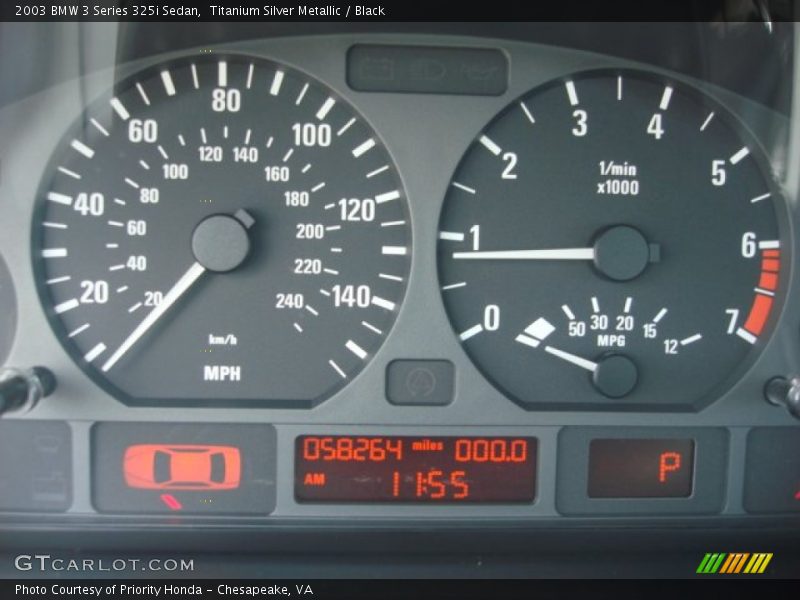 Titanium Silver Metallic / Black 2003 BMW 3 Series 325i Sedan