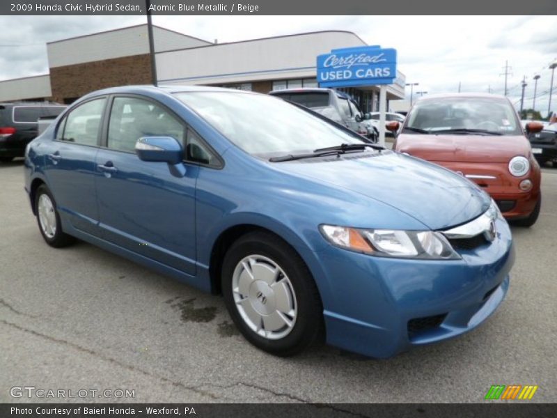 Atomic Blue Metallic / Beige 2009 Honda Civic Hybrid Sedan