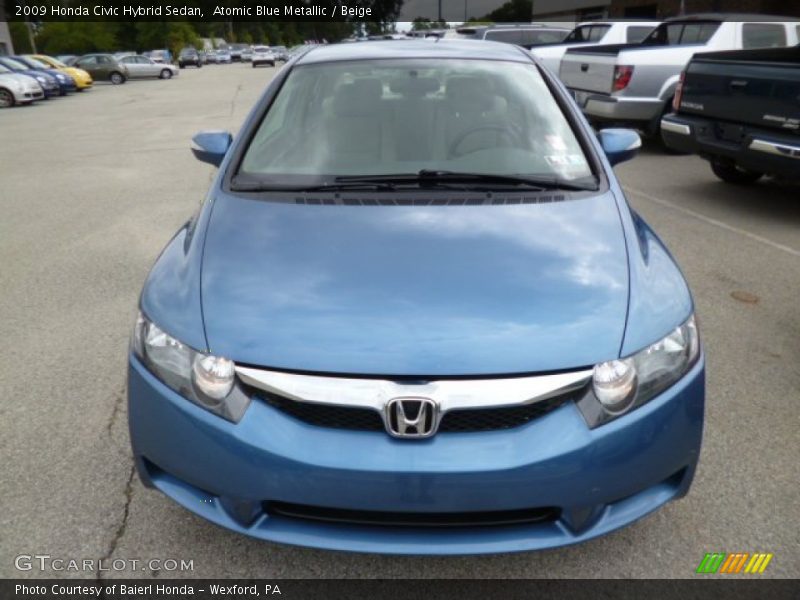 Atomic Blue Metallic / Beige 2009 Honda Civic Hybrid Sedan