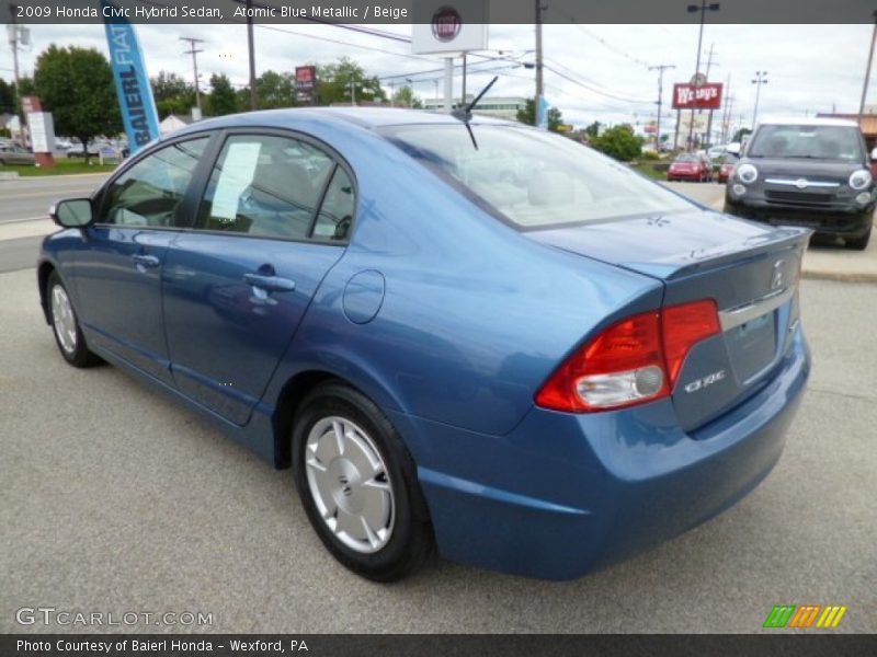 Atomic Blue Metallic / Beige 2009 Honda Civic Hybrid Sedan