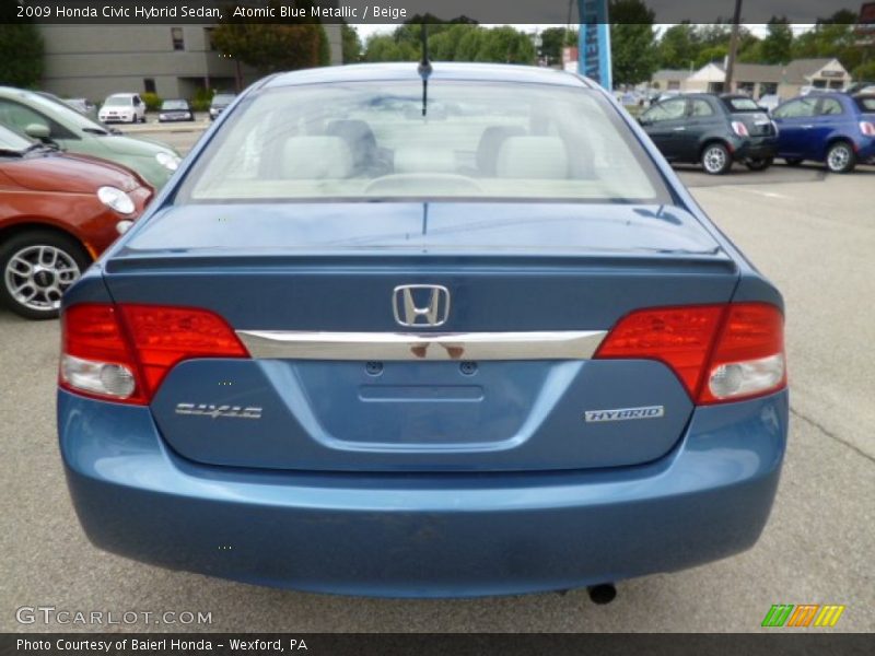 Atomic Blue Metallic / Beige 2009 Honda Civic Hybrid Sedan